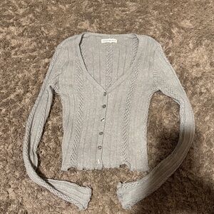 Aeropostale Light Gray Knit Cardigan Small